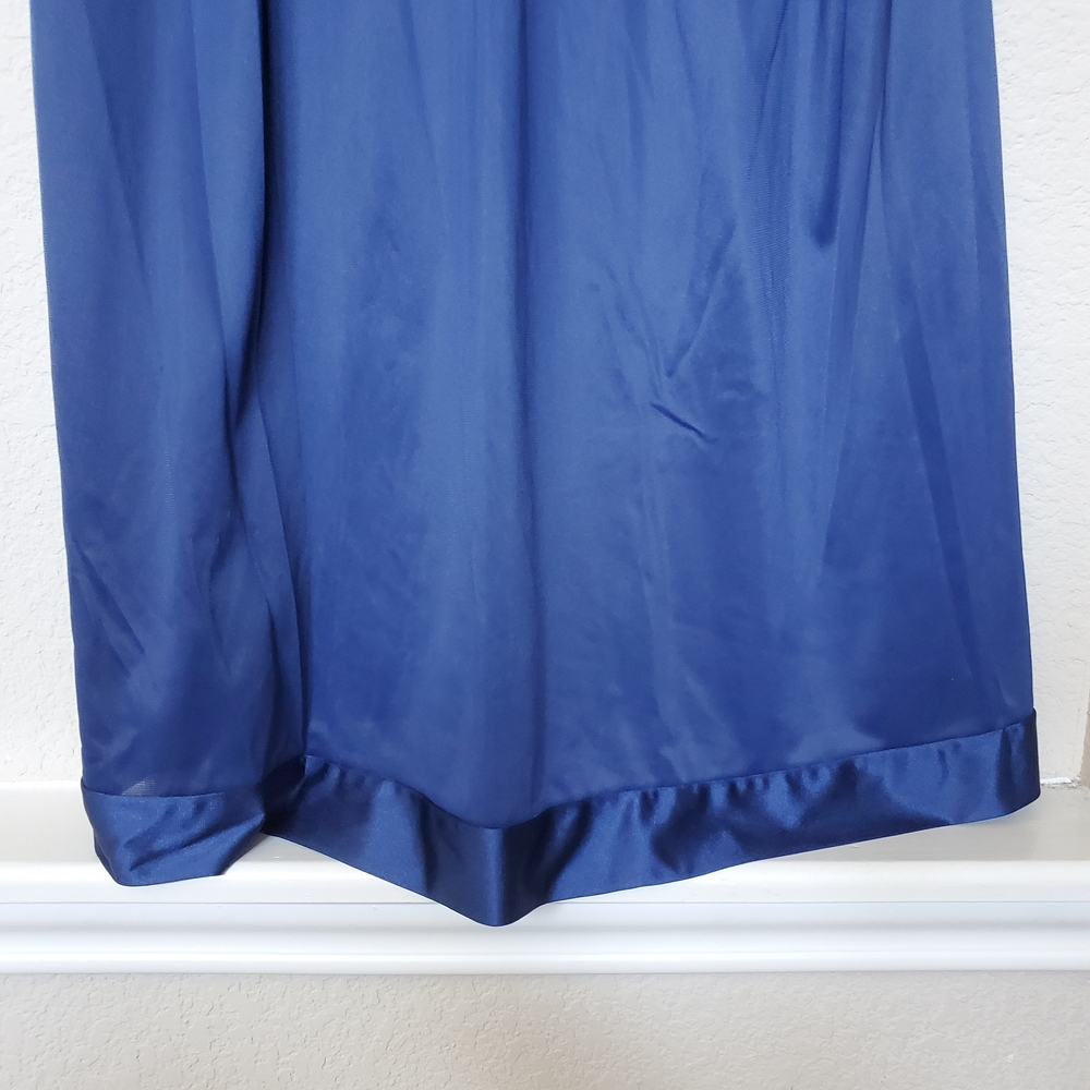 Vanity Fair Navy Blue Nylon Slip Chemise Nightgown.  Size Small - Picture 3 of 6
